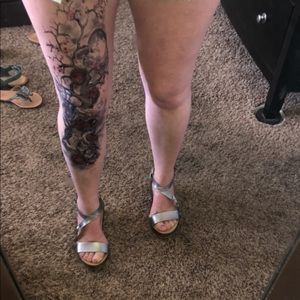 Blowfish metallic wedges.